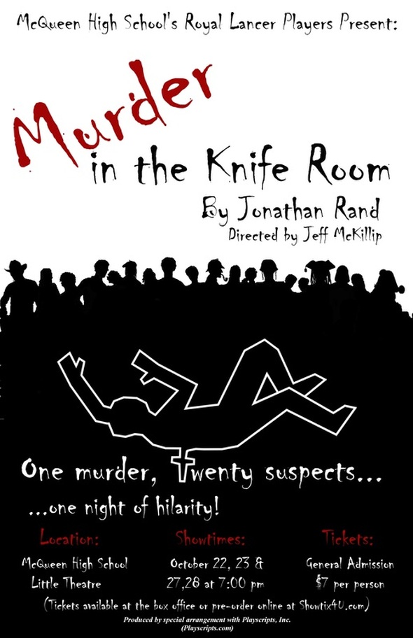 Official Publicity poster for Murder in the Knife Room by Jonathan Rand